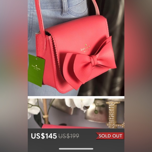 Kate Spade ♠️ Pink Vanderbilt Place Hanni Bow Crossbody bag - Picture 16 of 16